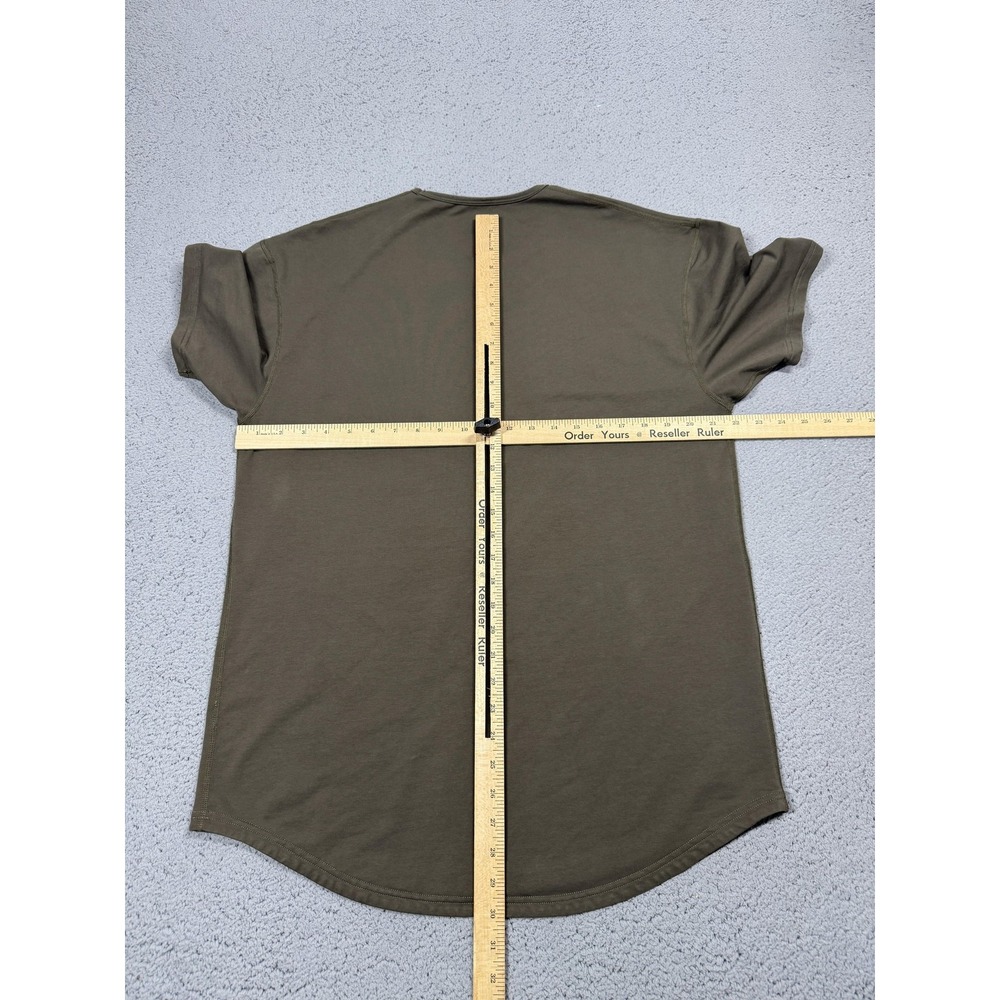 BYLT Drop Cut LUX Shirt Mens XL Brown Short Sleeve Curved Hem Tagless Tee Casual - Picture 5 of 8